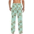 thumbnail image 4 of joogoo Men's Pajama Pants Sloth with Leaves Cotton Long Sleepwear Lounge Pants S, 4 of 7