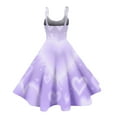 thumbnail image 4 of Valentines Day Sleeveless Vintage Fit Dress with Heart Print Pattern Casual A-line Dresses Purple XL, 4 of 5