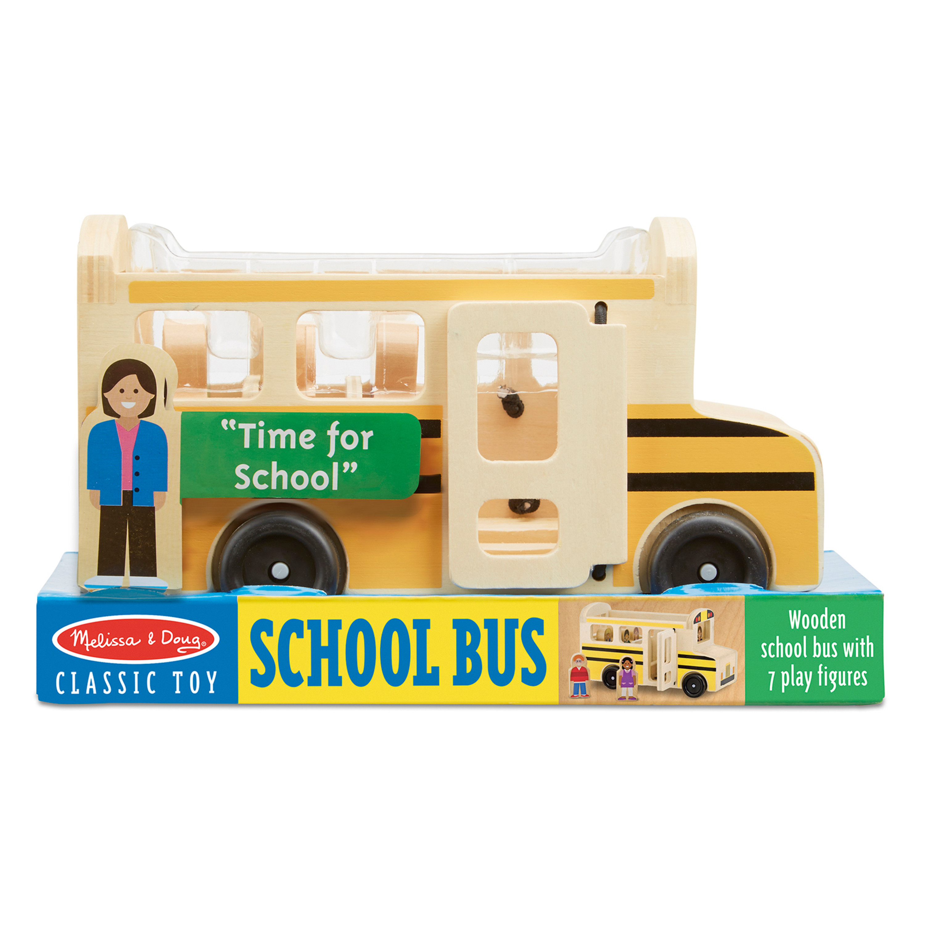 Melissa & Doug School Bus Wooden Play Set With 7 Play Figures - image 3 of 9