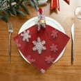 thumbnail image 2 of 6 Pack 20'' x20" Satin Table Napkins Dinner Napkins for wedding Party Decoration events Red and White Snowflakes, 2 of 6
