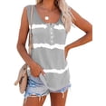 thumbnail image 1 of Luxtrada - Camisetas sin mangas bohemias con efecto tie-dye para mujer, estilo henley, con cuello redondo y botones, informales, para entrenamiento, talla grande (2XL, gris), 1 of 6