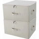 thumbnail image 1 of Jumbo Canvas Collapsible Storage Containers, Tidy Up Your Closet, Convenient Storage Box with Lid, Beige, 2 Pack, 1 of 4