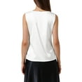 thumbnail image 3 of INSPIRE CHIC Satin Tank Tops for Women's V Neck Dressy Casual Sleeveless Silk Camisole Top S White, 3 of 6