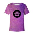 thumbnail image 4 of Liamobondopolis - Camiseta con estampado de pata para mujer, camisetas de manga corta con estampado de pata para mamá de perro, 4 of 5