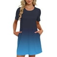thumbnail image 6 of ZZwxWA Beach Dresses for Women 2025 Vacation Women's Summer Short Sleeve Sundress Casual Pleated Mini Dress with Pockets, 6 of 6