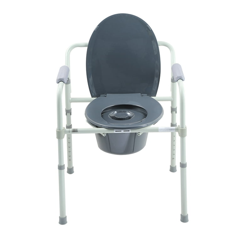 Free Shipping Equate Steel Foldable 3 in 1 Bedside Toilet Commode 400 lb Weight Capacity Walmart