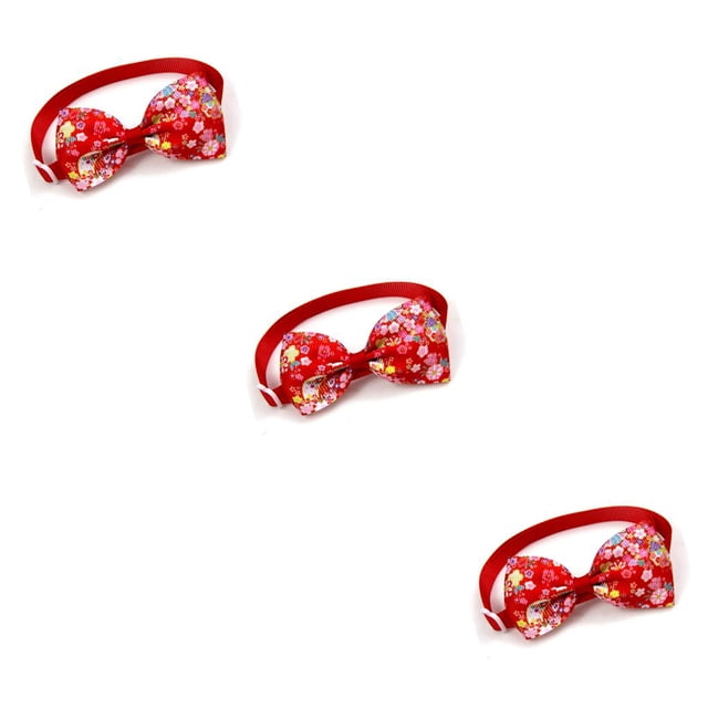 Greeniant Collares para perros Pajaritas Collar encantador ajustable Mascotas Correas Accesorios Decoraciones Push-pull Puppy Party impreso Type1 NO1