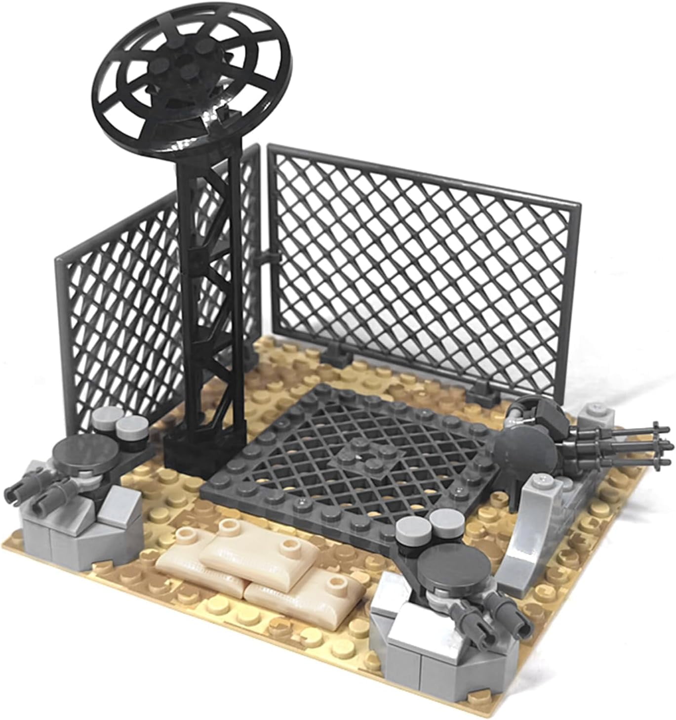 Military Base 6 Building Blocks Set, WW2 Desert Army Base Building Toys Compatible with Lego 6254100 Building Accessory, Educational DIY Gift for Kids Aged 6+