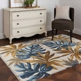 thumbnail image 4 of Vintage Theme Area&nbsp;Rug 3x5ft Brown Blue Palm Leaf Tropical Plants Non-Slip&nbsp;Washable Square&nbsp;Rugs Soft Felt Indoor Floor Mat for Bedroom Kitchen Living Room Bathroom, 4 of 9