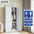 thumbnail image 3 of AUHUP 72" Metal Cabinet with Locking Doors and 5 Adjustable Shelves, White Garage Storage Cabinet for Warehouse, Basement, Home Office, Tool File Storage Utility Cabinets, 3 of 9
