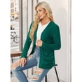 thumbnail image 7 of JWD Women's Cardigan Woolen Sweater Soft Comfortable Casual Lightweight With Pockets Dark Green 2XL, 7 of 7