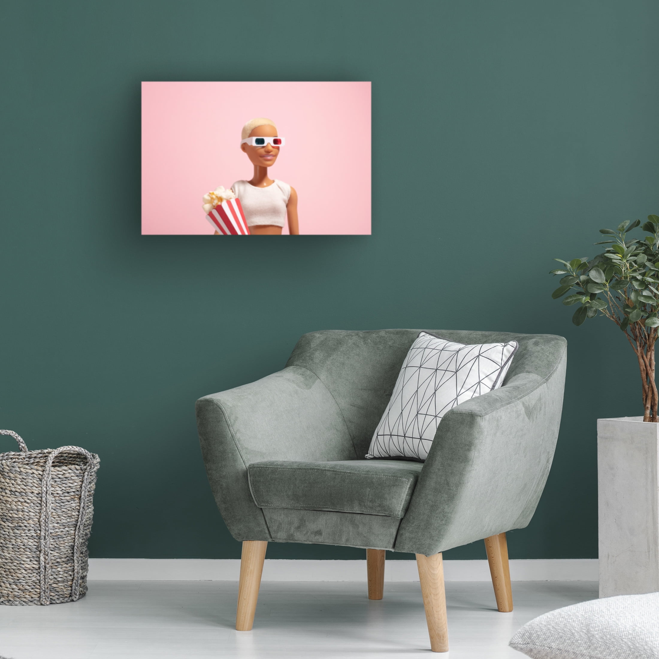 Canvas Wall Art - Julia Ramiro 'Cinema Night' Wall Art for Living Room, Bedroom, or Office Décor by Trademark Fine Art - 19 x 12 Inches