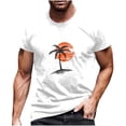 thumbnail image 2 of Titcea Mens T-Shirts Palm Tree Graphic Printed Short Sleeve V-Neck Shirts Beach Vacation Loose Comfort Tees, 2 of 5