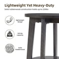 thumbnail image 4 of EDX Small Round End Table, Modern Nightstand with Tapered Legs, 2-Tier Storage Side Table, Easy Assembly, Space-Saving Accent Table for Living Room Bedroom, Grey, 4 of 9