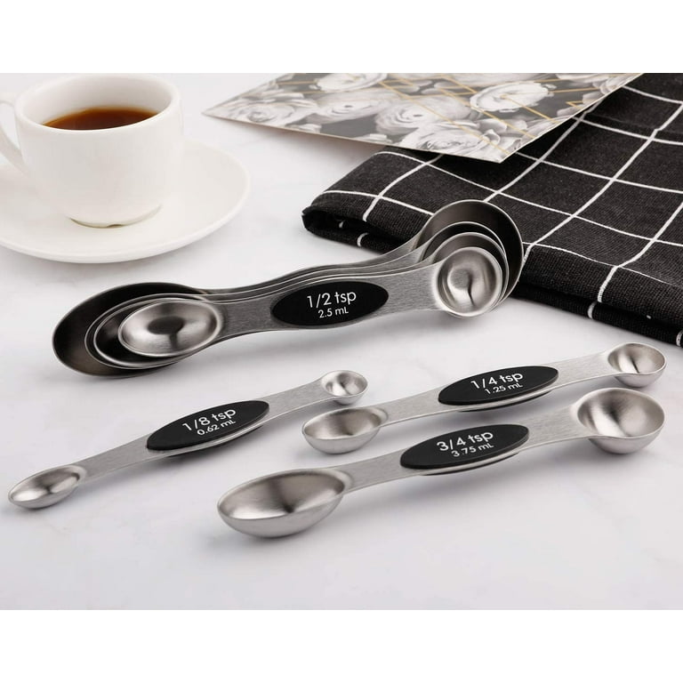 Magnetic Measuring Spoons Set, TSV 7Pcs Stainless Steel Dual Sided