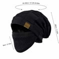 thumbnail image 3 of Trgacdwlo 2‑in‑1 Fleece Lined Balaclava Knit Beanie Hat Unisex Warm Windproof Skull Cap with Face Mask Thermal Hat Fall Winter Outdoor Cycling Hiking Snow Sports Navy, 3 of 4