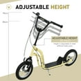 thumbnail image 5 of Aosom Youth Scooter Front and Rear Caliper Dual Brakes 12-Inch Inflatable Front Wheel Ride On Toy For Age 5+, Beige, 5 of 9