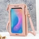 thumbnail image 1 of Bolso bandolera para teléfono con pantalla táctil para mujer | Minibolso de piel sintética con pantalla transparente y puerto USB | Ranuras para tarjetas de crédito y monedero con cremallera, 1 of 6