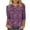 Hot Pink Plus Size Blouse for Women_l, variant on CYMMPU T-Shirts 3/4 Sleeve Blouses for Women Dressy Casual Round Neck Flower Printed Spring Tops Loose Fit Fall Trendy Shirts Lightweight Basic Tees Purple M