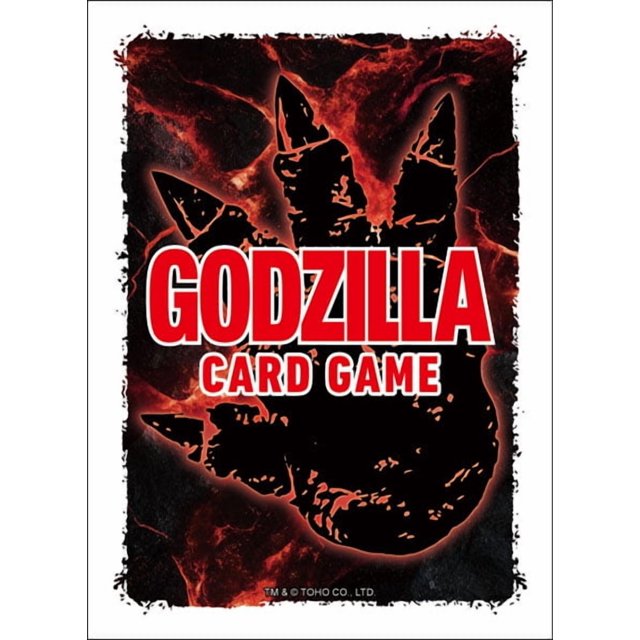 bushiroad sleeve collection hg vol.4840 godzilla card game 75ct card sleeves multicolor — alta calidad, delantero transparente y reverso impreso a cinco colores con silueta de garra de Godzilla sobre textura lava rojo‑anaranjada y título rojo "GODZILLA CARD GAME", acabado glitter; 75 fundas 92 x 67 mm, PP + película plateada, hecho en Japón, en bolsa OP con cabezal.