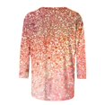 thumbnail image 5 of Sequins Graphic Tshirts for Womens Plus Size 3/4 Sleeve Tops Dressy Casual Crewnek Summer Tee Tunic, 5 of 5
