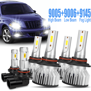 9006 9005 High&Low Beam for Chrysler PT Cruiser 2001 2002 2003 2004 2005 2006-2010 LED Headlights 9006 HB4 Fog Lights 6pcs