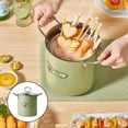 thumbnail image 3 of veasfak Japanese Deep Frying Pot Nonstick Coating Multifunctional 3.5L with Handle & Lid green, 3 of 7