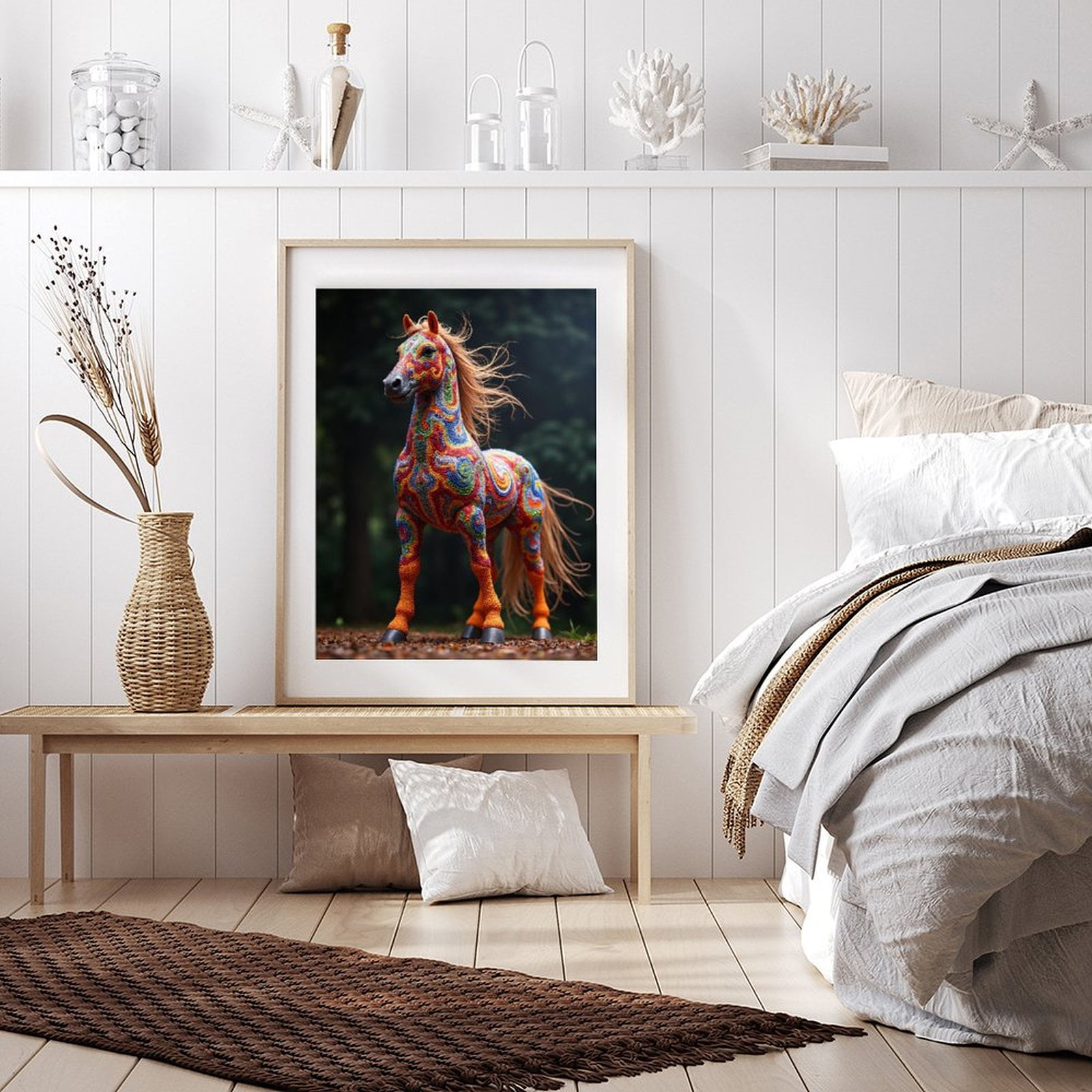 Diamond Art Kits for Adults - 5d Vibrant Artistic Mosaic Horse Diamond Painting for Adults, Diamond Art for Adults Beginners, Diamond Painting Kits for Adults for Home Wall Decor
