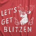 thumbnail image 2 of Womens Lets Get Blitzen T Shirt Funny Xmas Partying Drinking Santas Reindeer Tee for Ladies Womens Graphic Tees, 2 of 9