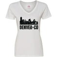 thumbnail image 3 of Inktastic Denver Colorado Skyline Grunge Women's V-Neck T-Shirt, 3 of 5