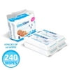 WaterWipes Sensitive Baby Wipes, 4 Packs of 60 Count (240 Count) 240 Count