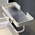 thumbnail image 2 of Shower Caddy with Towel Bar and Hook, Floating Acrylic Wall Bathroom Shelves for Storage & Display, 2 of 6