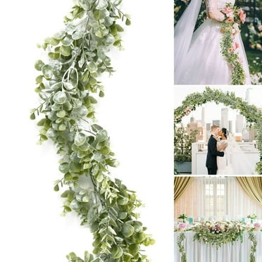 2 Colors Artificial Eucalyptus Garland Hanging Rattan Wedding Greenery ...