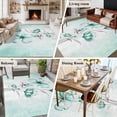 thumbnail image 6 of Turquoise Flowers Large Area Rugs for Bedroom Living Room, Soft Non Slip Carpet Bedside Rug, Farmhouse Gradient Floral Plants Rectangular Floor Cover Kitchen Accent Rug 5'x7' for Dining Room/Office, 6 of 9