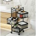 Simpli Furnished LLC 4-Tier Rotating Square Storage Shelf, Multipurpose ...