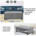 thumbnail image 4 of Ottoman and Sofa Seat Cushion Combined Cover Slipcover Rectangle Sofa Slipcover Fit Length 56'-75' Suitable for L Shaped Seat Cushion Cover Light Gray, 4 of 15