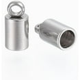 thumbnail image 2 of 20 Pcs Stainless Steel Cord Ends Tarnish Resistant 201 Stainless Steel Cord Ends End Caps Metal Buckle Clasps for Multi-Strand Bracelet Earrings DIY Jewelry Making 8x4mm Hole: 1.5mm, 2 of 2