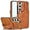 Khaki, variant on Deluxe Leather Trendy Wrist Strap Phone case Back Card Slot Protection Back Cover for Samsung Galaxy S23 Plus S20 S22 Ultra S21 FE 5G Anti-Vibration Bumper(Brown,S21 FE)