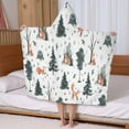 thumbnail image 5 of Multicolor Christmas Forest Pattern Hooded Bath Towel，50"x30" for Ages 3 To 12 Kids, Quick Dry Lightweight Soft Microfiber Hood Beach Towel Cover Up for Kids, 5 of 7