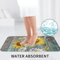 thumbnail image 6 of 3 Pcs Rustic Farmhouse Bath Mat Set, Sunflower Daisy Wildflowers Butterflies Wooded Absorbent Bathroom Shower Bath Mats, Bathroom Decor Mat with Non Slip Backing, 6 of 6