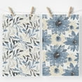 thumbnail image 3 of Blue Floral Leaves Boho Kitchen Towels Tea Towels, 18x30 Inch Oversize Quick Dry Microfiber Cloth for Kitchen Drying Set of 2, 3 of 6