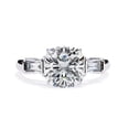 thumbnail image 2 of IGI Certified Lab Grown Diamond Engagement Ring | Center 8.5MM Cushion Cut 3 Stone Solitaire Anniversary Wedding Rings For Women In 14k Solid White Gold | F-G, VS-SI Quality (3.85 Ctw) Ring Size-8, 2 of 7