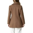 thumbnail image 3 of INSPIRE CHIC Women's Peter Pan Collar Double Breasted Winter Long Trench Pea Coat M Coffee, 3 of 6