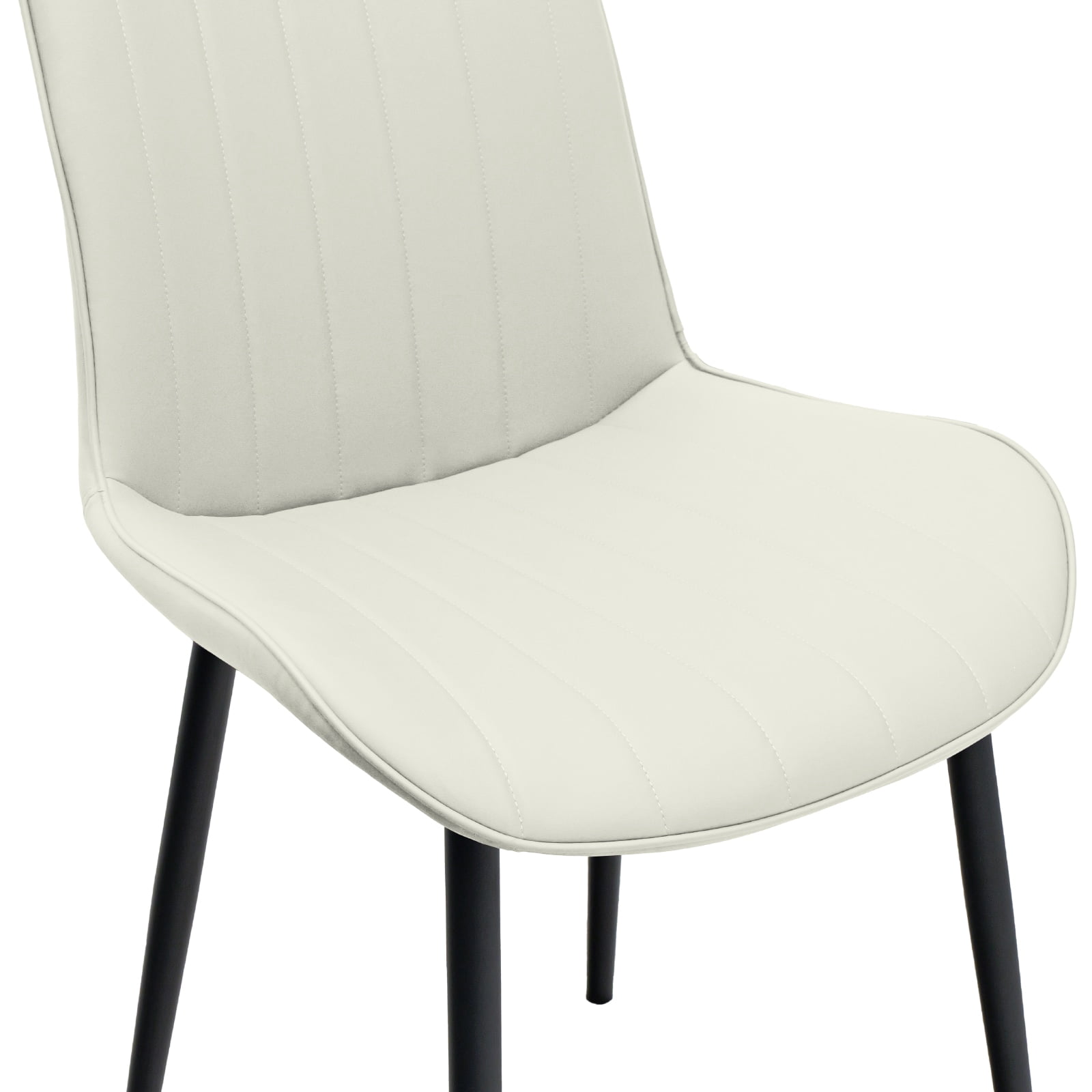 MAYEERTY White Red PU Leather Dining Chairs with Metal Legs, Wave Pattern Upholstered Armless Chair Set of 2 for Kitchen, Restaurant, Living, Meeting Room