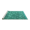 thumbnail image 2 of Ahgly Company Machine Washable Indoor Rectangle Abstract Turquoise Blue Modern Area Rugs, 7' x 9', 2 of 4
