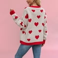 thumbnail image 5 of clearance!Outfmvch cardigan sweaters for women Valentine's Day Cardigan Love Heart Grahic Shaped Peach Pocket Knitted Jacket Cardigan Knit Tops cropped jacket couple gifts for him and her Beige M, 5 of 7
