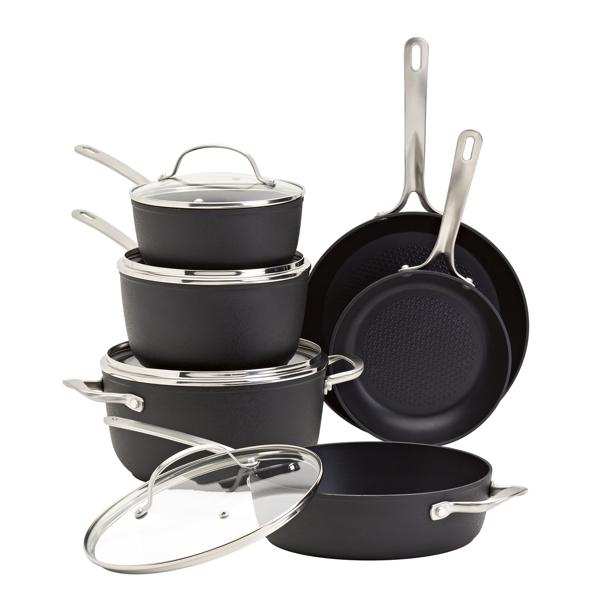 Frigidaire 10Piece Nonstick Aluminum Cookware Set, Black