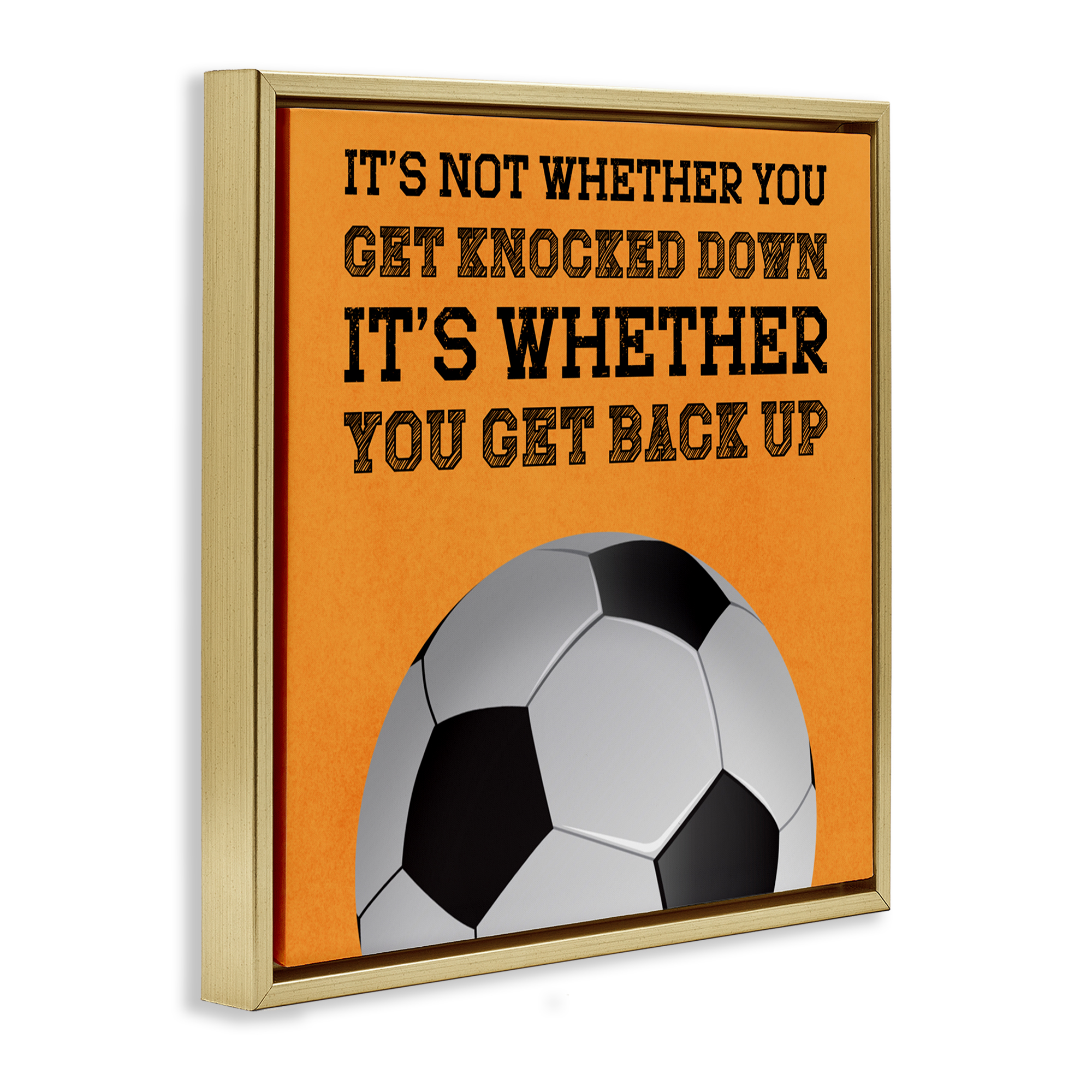 Whether You Get Back Up Gold Framed Floater Canvas Wall Art, design by Marcus Prime