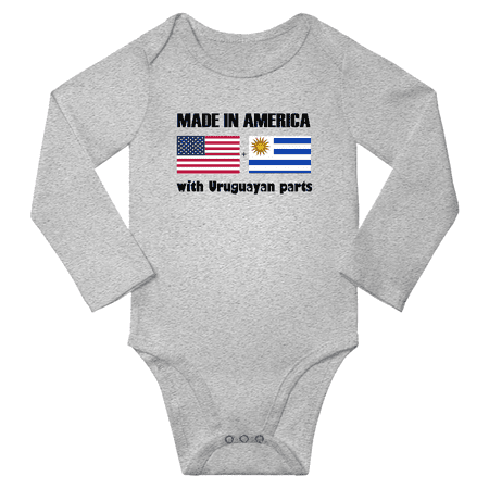 

Made in America With Uruguayan Parts Baby Long Sleeve Romper (Gray 18 Months)