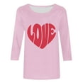 thumbnail image 4 of Tbopshirt Valentine's Day T-Shirts for Women 3/4 Sleeve,Casual Crewneck Loose Love Heart Graphic Tees Summer Plus Size Tops,S-XXXXXL, 4 of 4